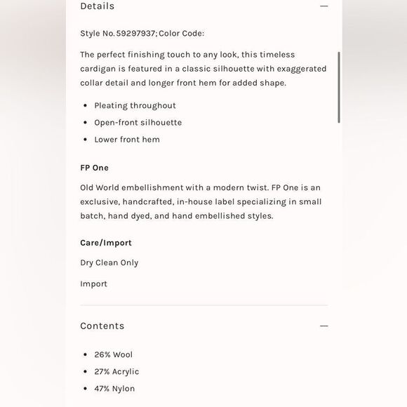 Free People One Wool Blend XS/S Laurel Cardigan - Picture 4 of 13